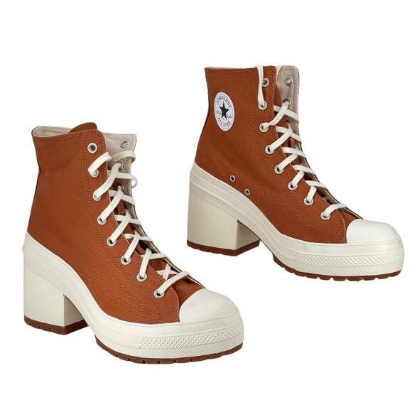 CONVERSE Chuck 70 De Luxe Heeled GR 82 Boot 12.5 NEW Women's Shoes A05253C Brown - Picture 5 of 9